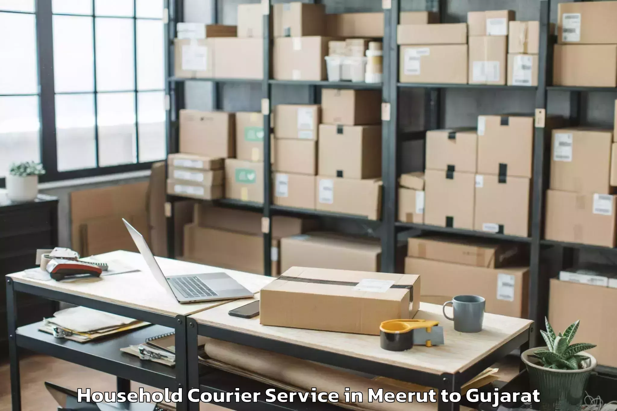 Top Meerut to Anklav Household Courier Available